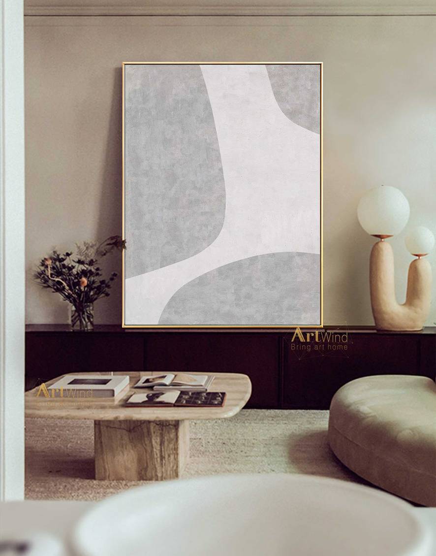 Gray Handmade You Contemporary Dining Abstract Canvas Artwork 0KH5X